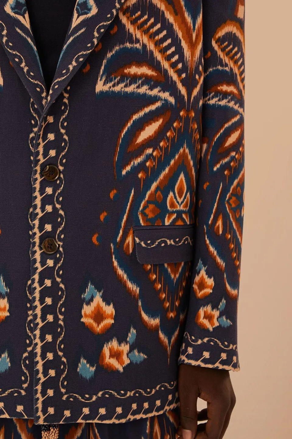 FARM Rio Blue Pineapple Ikat Blazer