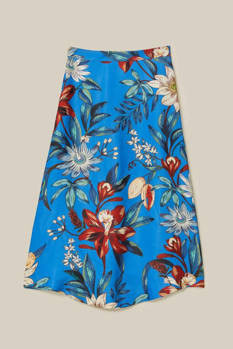 FARM Rio Blue Surreal Flowers LENZING™ ECOVERO™ Midi Skirt Best