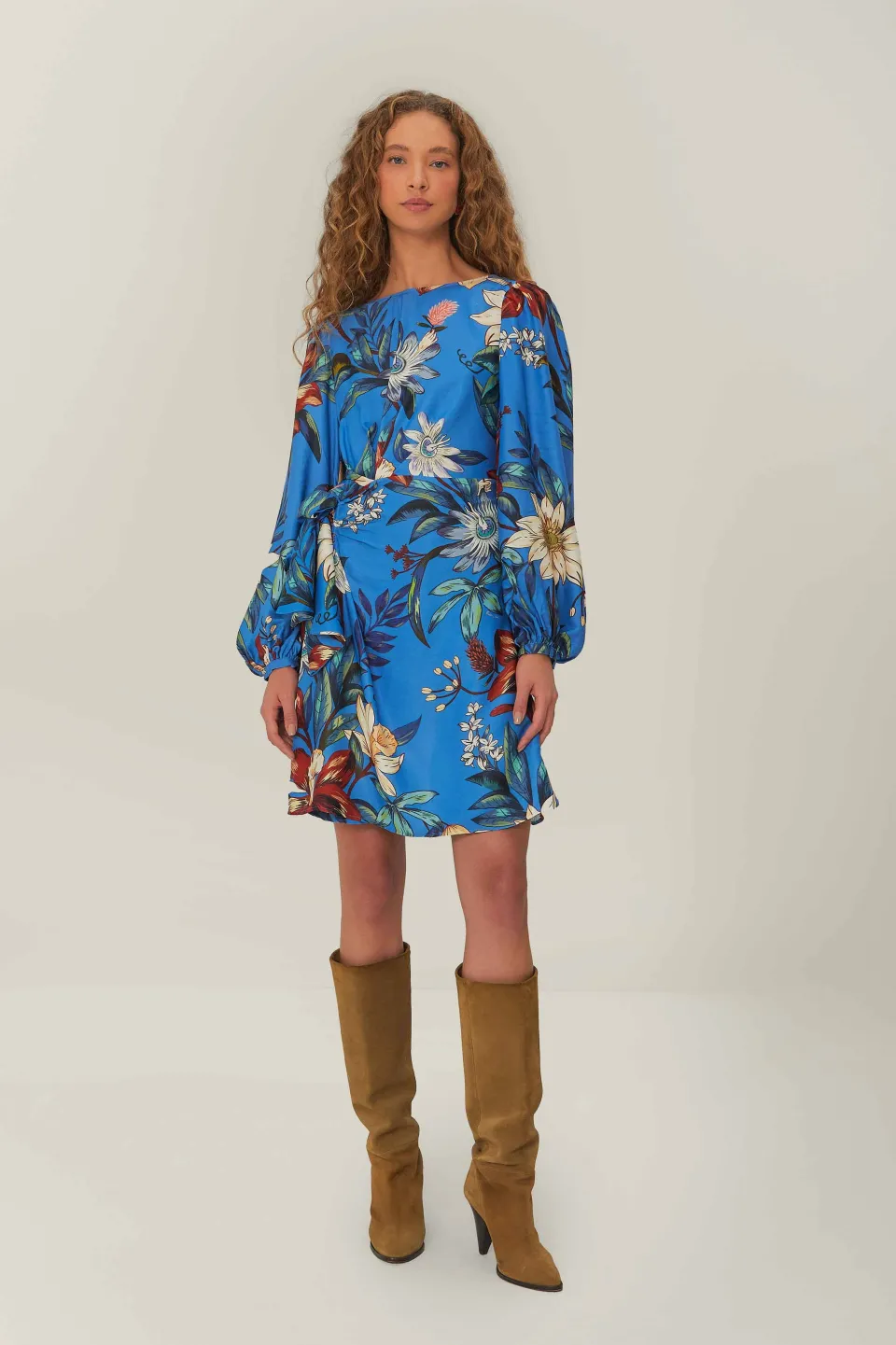 FARM Rio Blue Surreal Flowers Wrap LENZING™ ECOVERO™ Mini Dress Sale