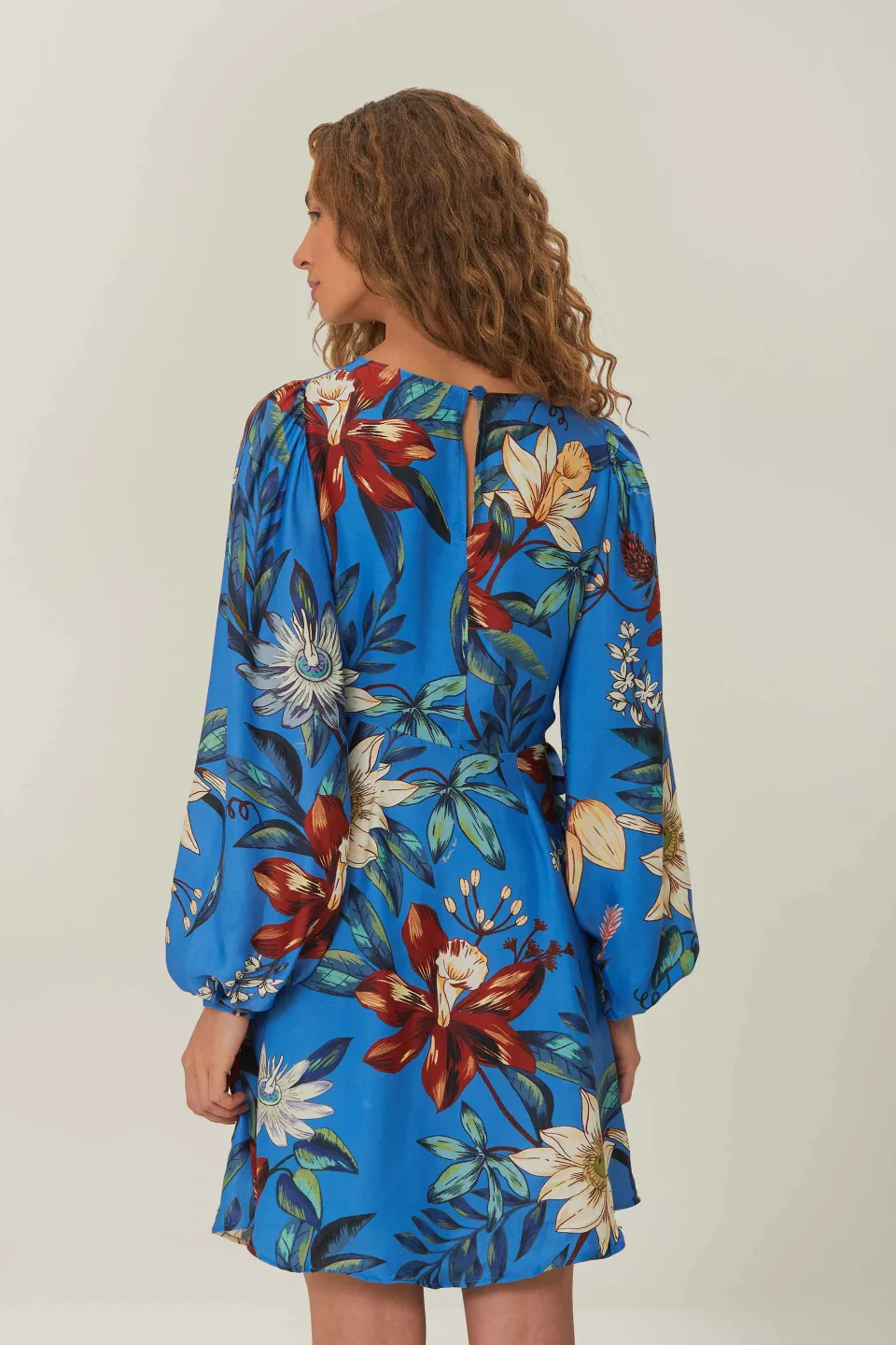 FARM Rio Blue Surreal Flowers Wrap LENZING™ ECOVERO™ Mini Dress Sale
