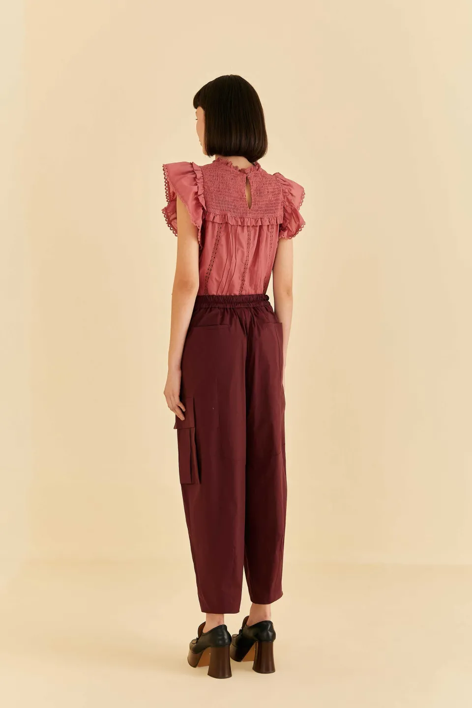 FARM Rio Blush Organic Cotton Cargo Pants Hot