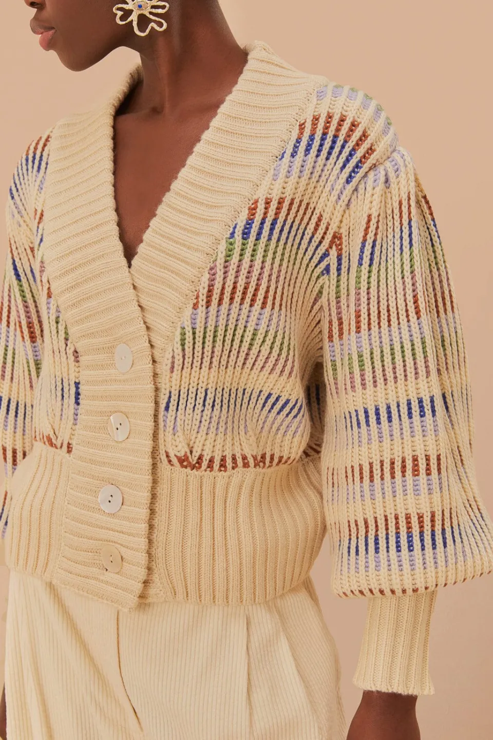 FARM Rio Bold Stitch Knit Cardigan Clearance