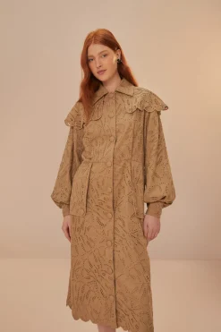 FARM Rio Brown Laise Trench Coat Online