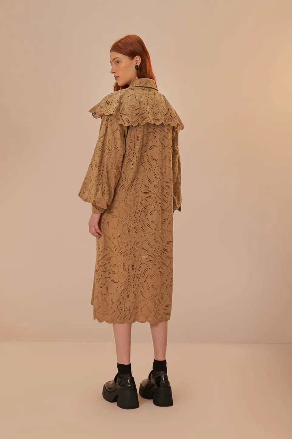 FARM Rio Brown Laise Trench Coat Online