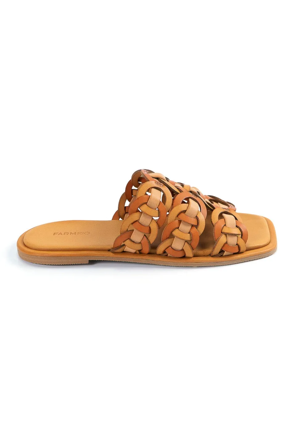 FARM Rio Caramel Circles Flat Sandal New