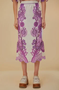 FARM Rio Color Festival Cream Euroflax™ Midi Skirt Sale