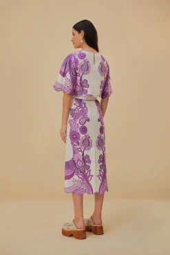 FARM Rio Color Festival Cream Euroflax™ Midi Skirt Sale