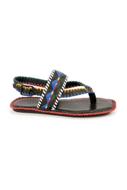 FARM Rio Colorful Embroidered Flat Sandal