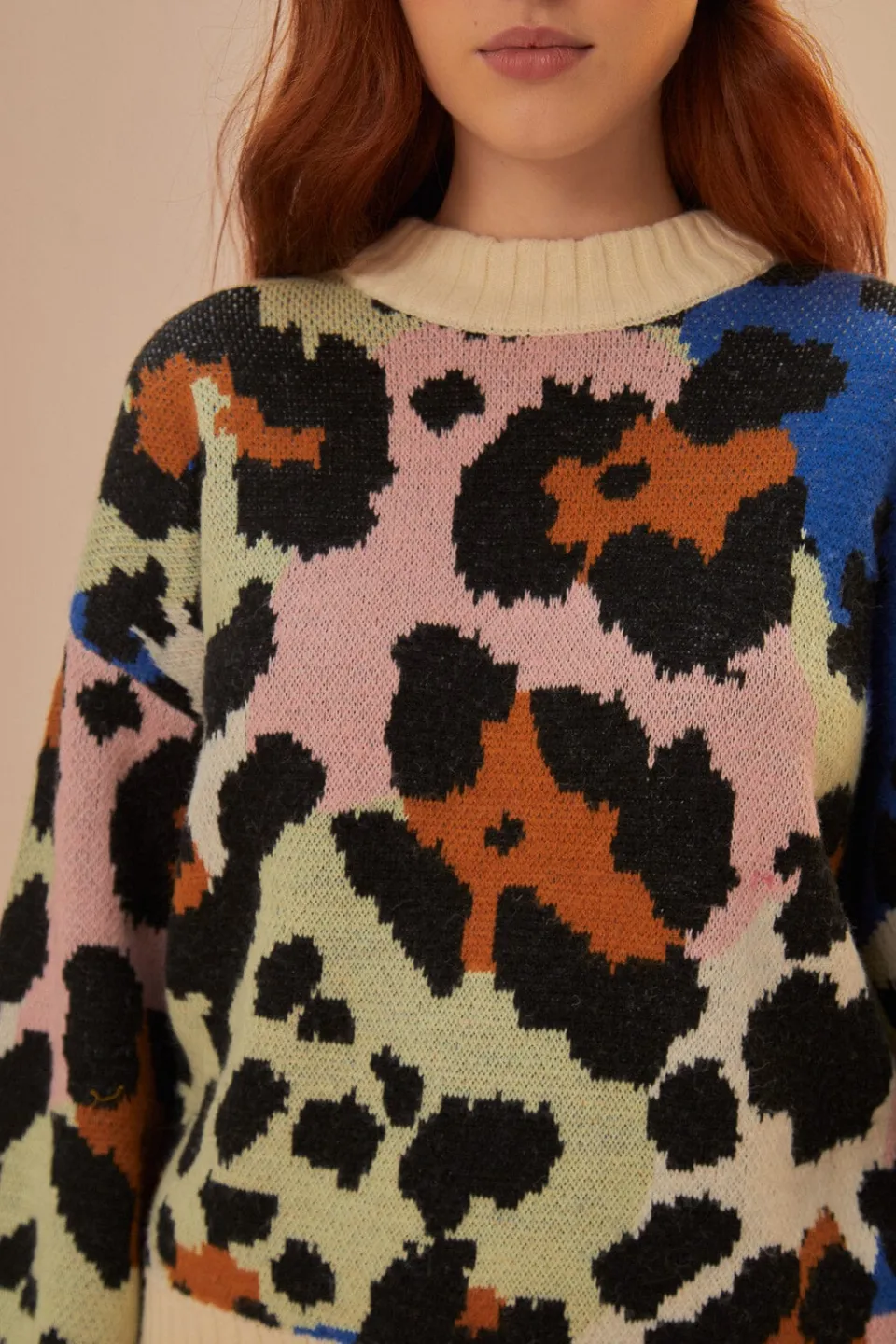 FARM Rio Colorful Leopard Knit Sweater Best