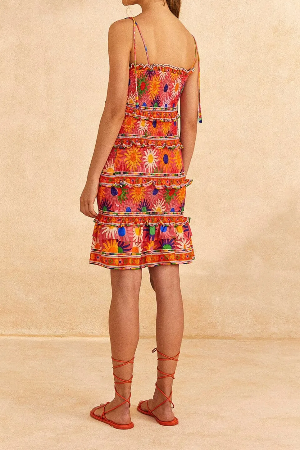 FARM Rio Coral Summer Sun Mini Dress
