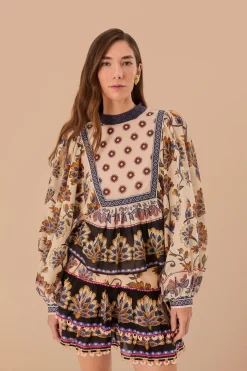 FARM Rio Cream Ainika Maxi Floral Blouse Online