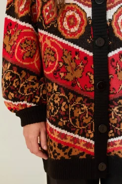 FARM Rio Cream Ainika Tiles Knit Cardigan Outlet