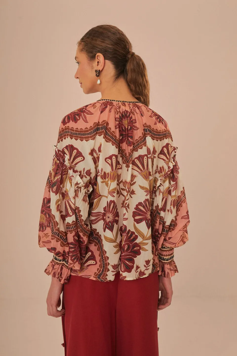 FARM Rio Cream Riad Blouse Hot