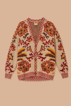 FARM Rio Cream Toucans Scarf Knit Cardigan Online