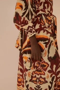 FARM Rio Cream Toucans Scarf Maxi Dress Hot