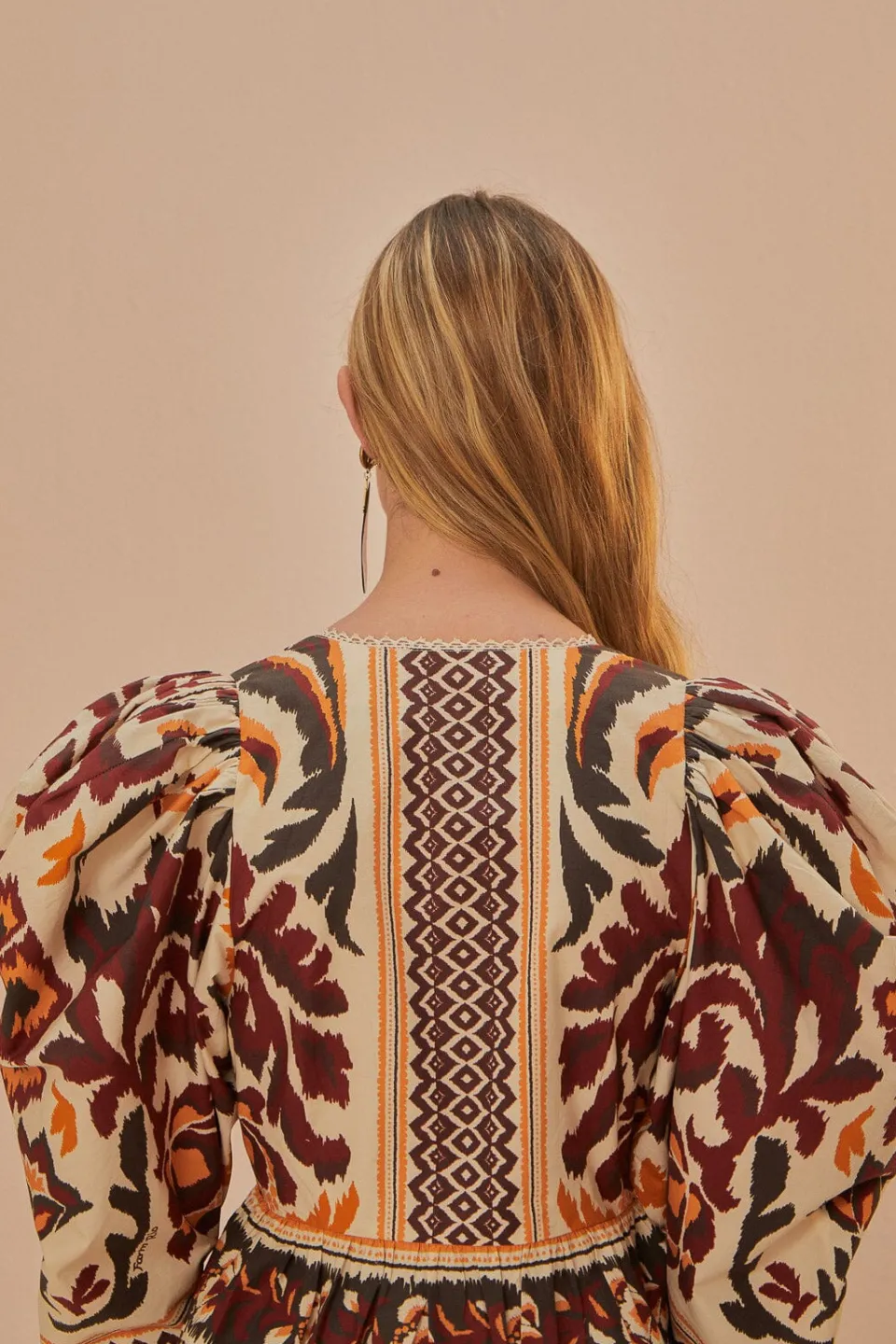 FARM Rio Cream Toucans Scarf Puff Sleeve Blouse Online