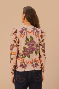 FARM Rio Cream Winter Garden Knit Sweater Discount