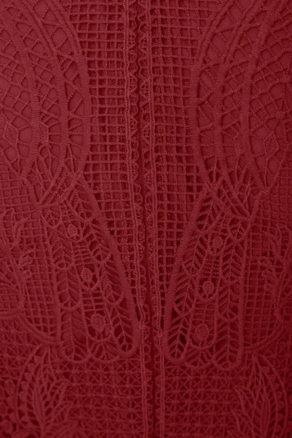 FARM Rio Dark Magenta Guipire Cut-Out Midi Dress New