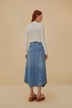 FARM Rio Denim Wave Skirt Best