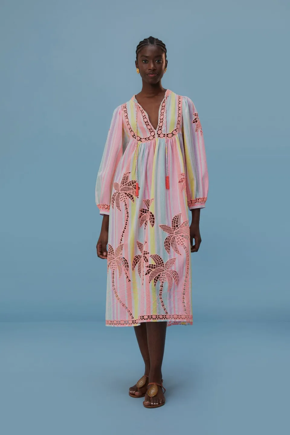 FARM Rio Embroidered Coconut Richelieu Cover-Up New