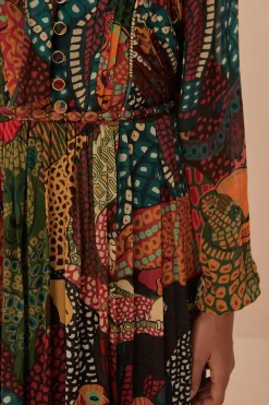 FARM Rio Fauna Mix Multicolor V Neckline Maxi Dress Outlet