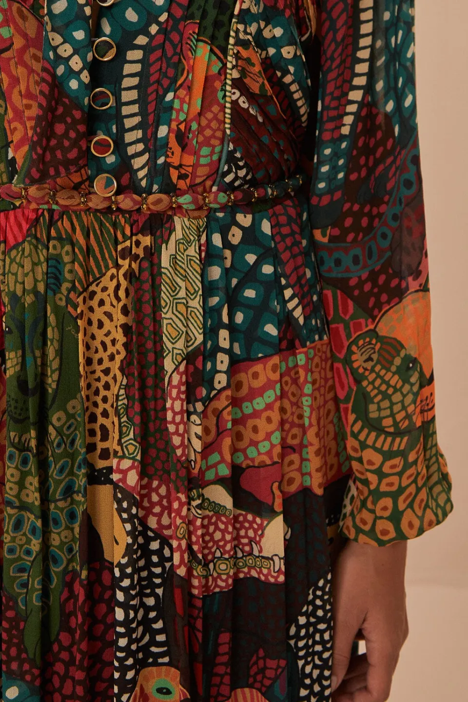 FARM Rio Fauna Mix Multicolor V Neckline Maxi Dress Outlet