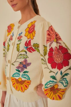 FARM Rio Floral Insects Knit Cardigan Hot