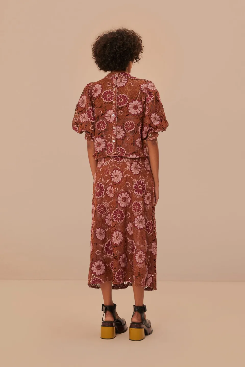 FARM Rio Gigi Tapestry Guipure Skirt Discount