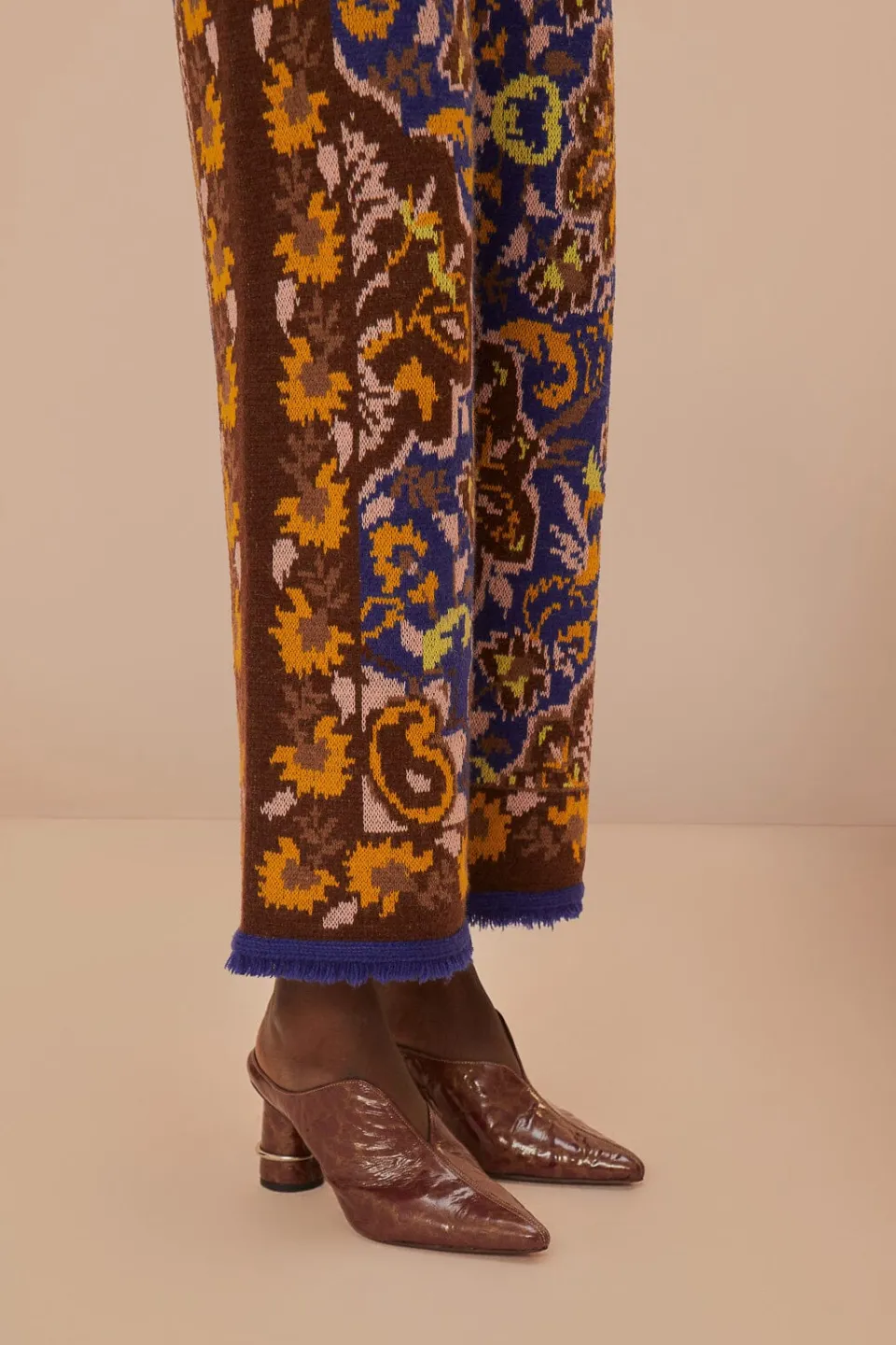 FARM Rio Glam Tapestry Blue Knit Pants Online