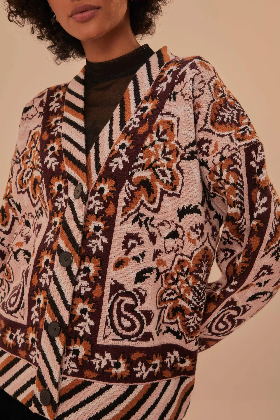FARM Rio Glam Tapestry Knit Cardigan Best