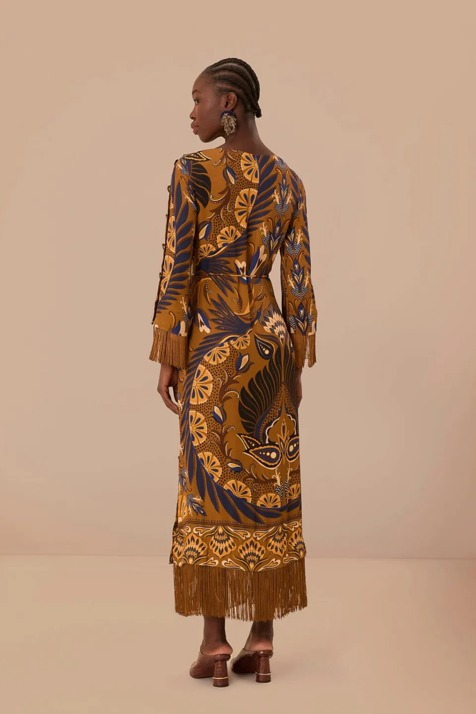 FARM Rio Gold Heart Forest LENZING™ ECOVERO™ Viscose Maxi Dress Clearance