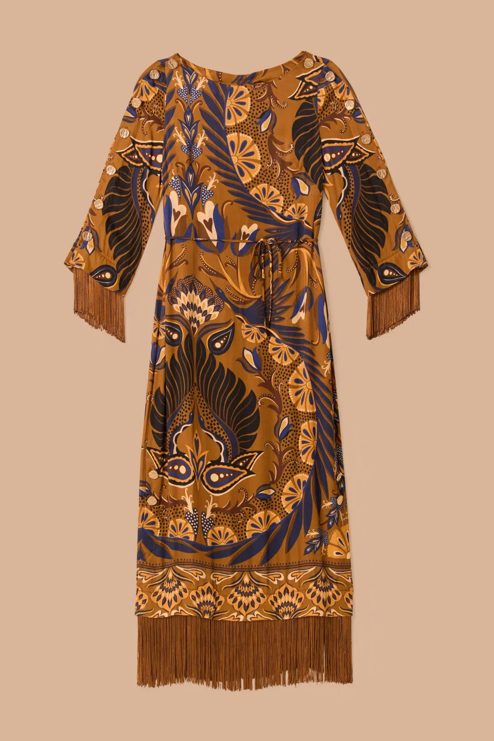 FARM Rio Gold Heart Forest LENZING™ ECOVERO™ Viscose Maxi Dress Clearance
