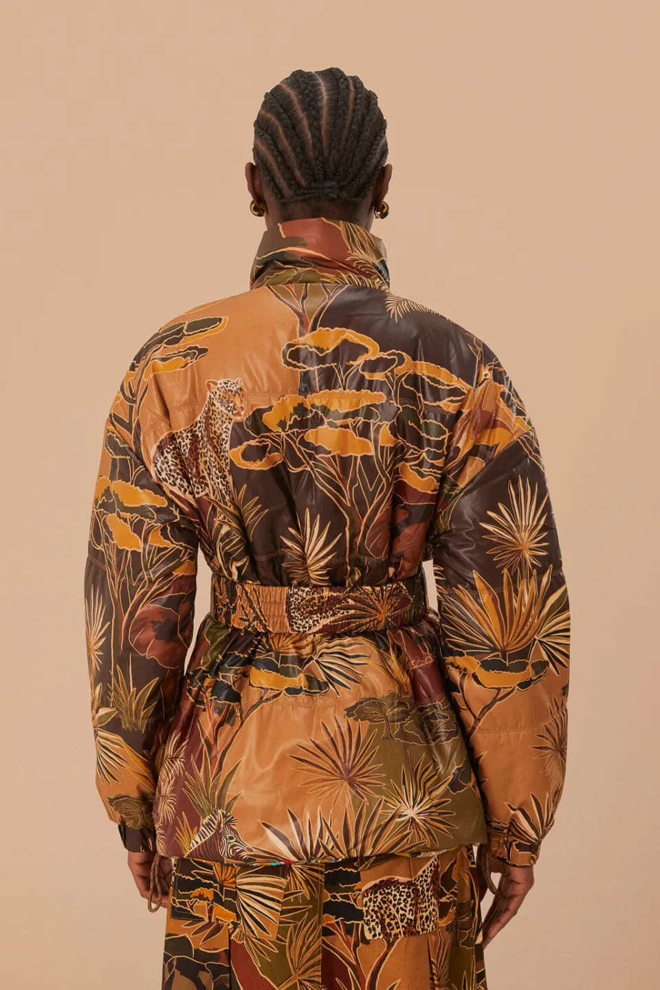 FARM Rio Gold Savana Dream Reversible Puffer Jacket Best