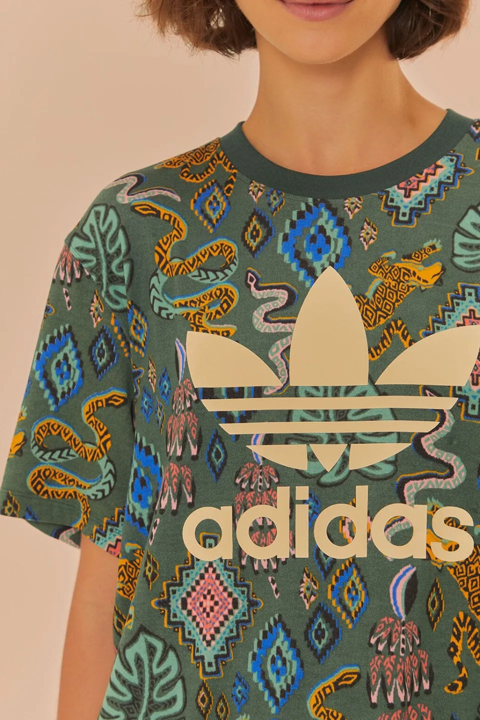 FARM Rio Green Adidas T-Shirt New
