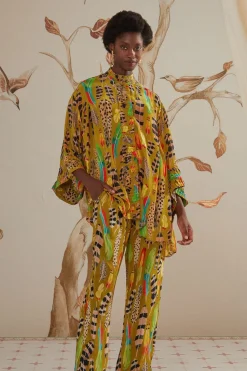 FARM Rio Green Amazon Feathers Pajama Pants