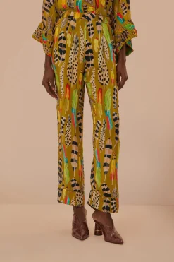 FARM Rio Green Amazon Feathers Pajama Pants