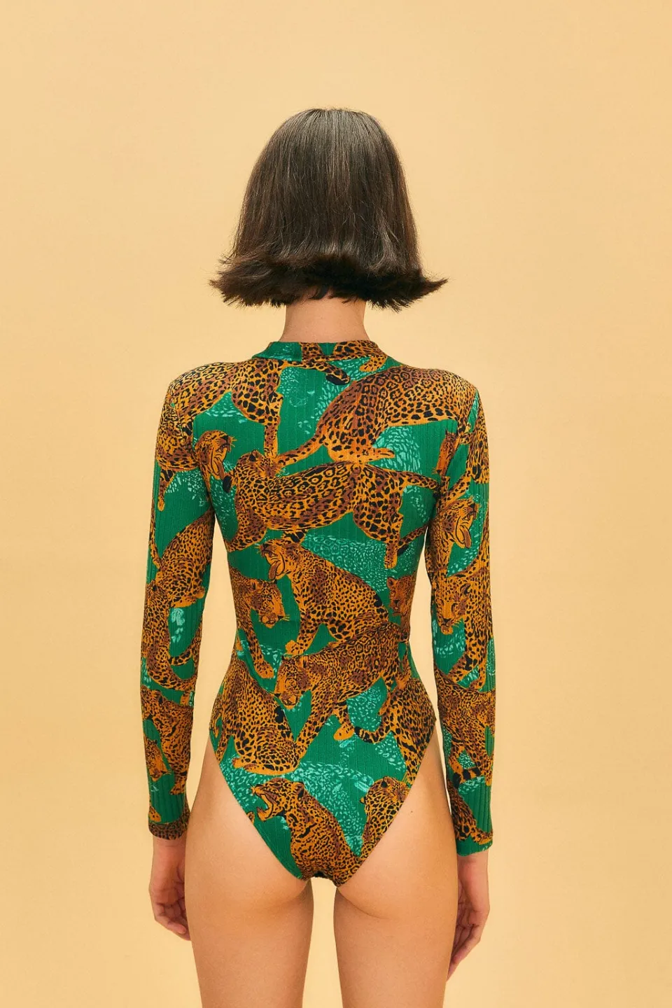 FARM Rio Green Artsy Leopards Organic Cotton Bodysuit Best