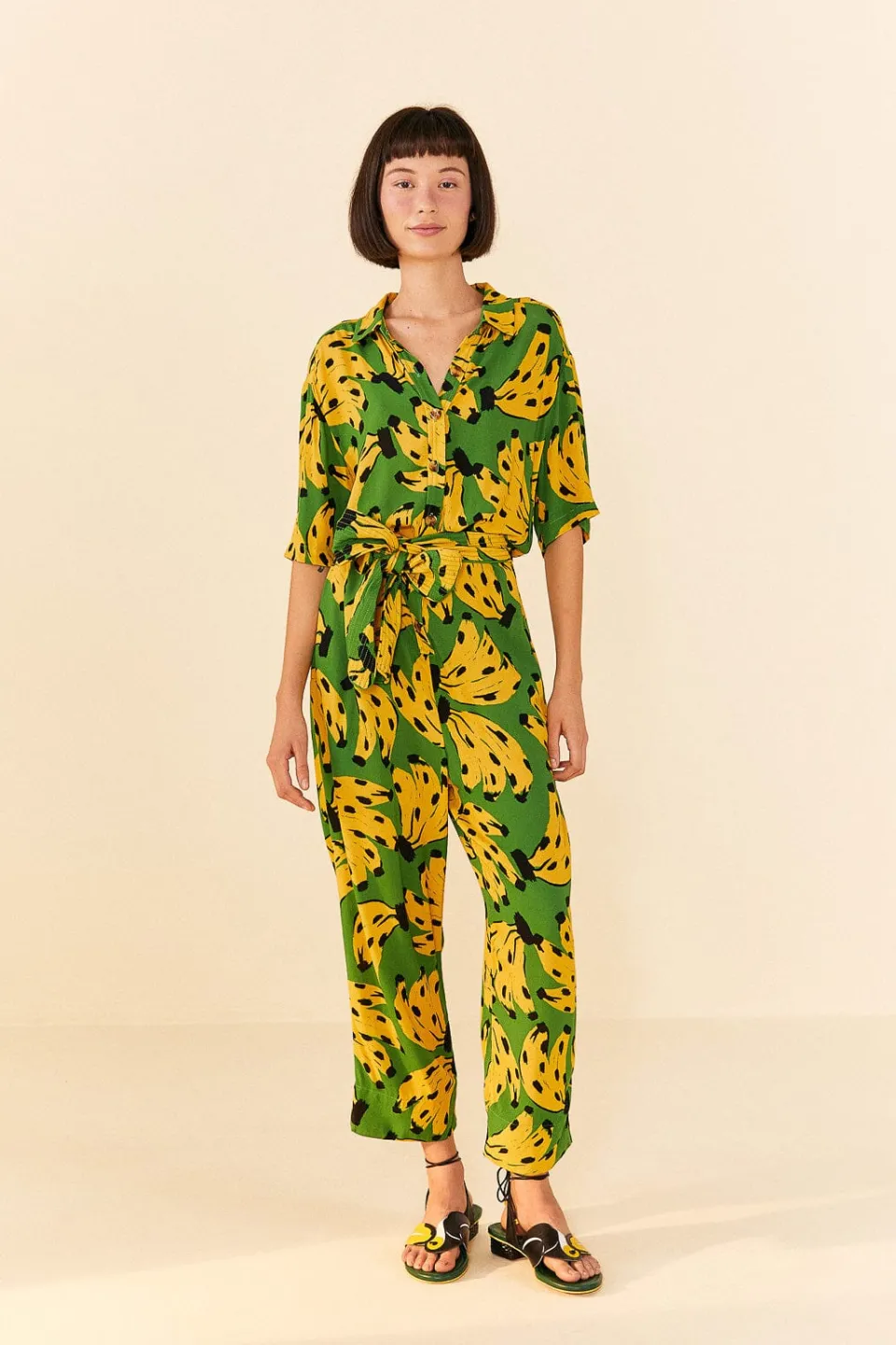 FARM Rio Green Bossa Banana Jumpsuit Sale