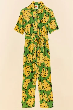 FARM Rio Green Bossa Banana Jumpsuit Sale