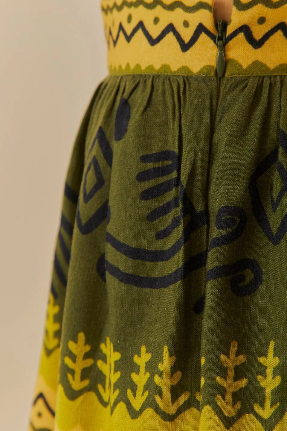 FARM Rio Green Creation Midi Skirt Clearance