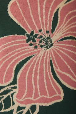 FARM Rio Green Honolulu Flowers Knit Sweater Clearance