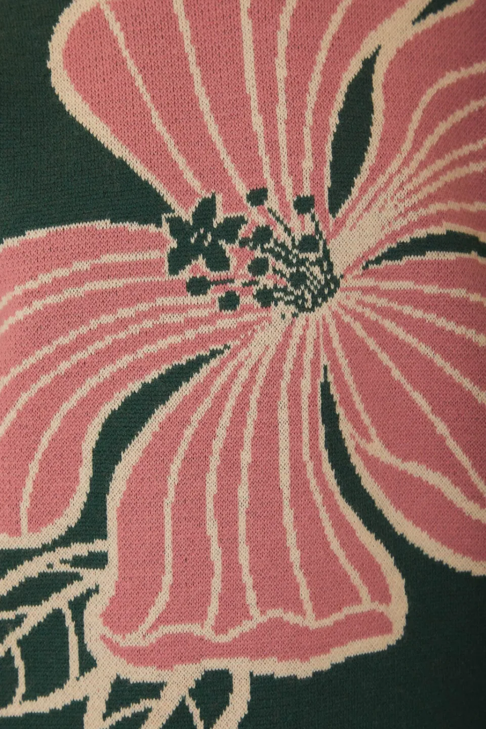 FARM Rio Green Honolulu Flowers Knit Sweater Clearance