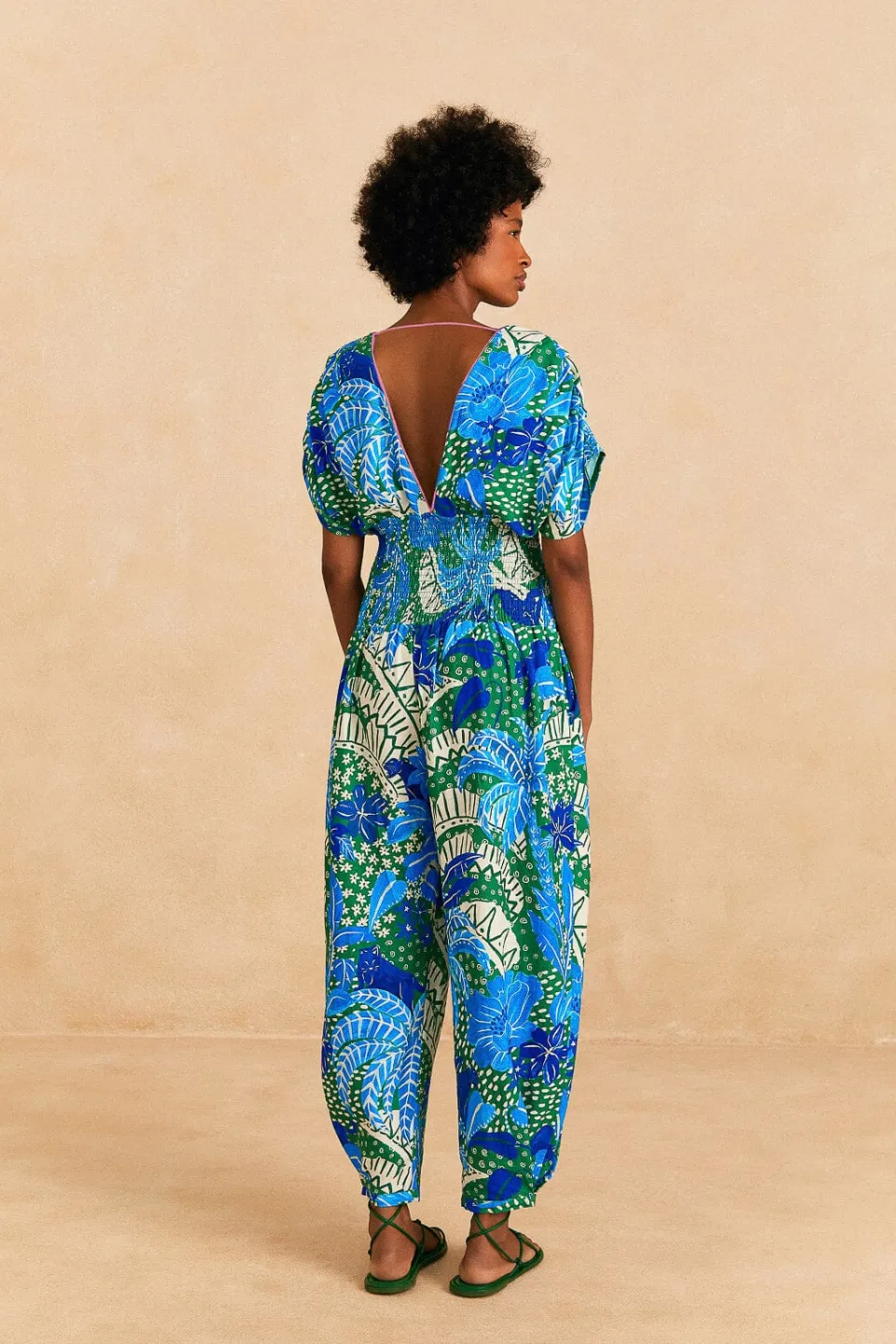FARM Rio Green Jungle Panther Jumpsuit Hot