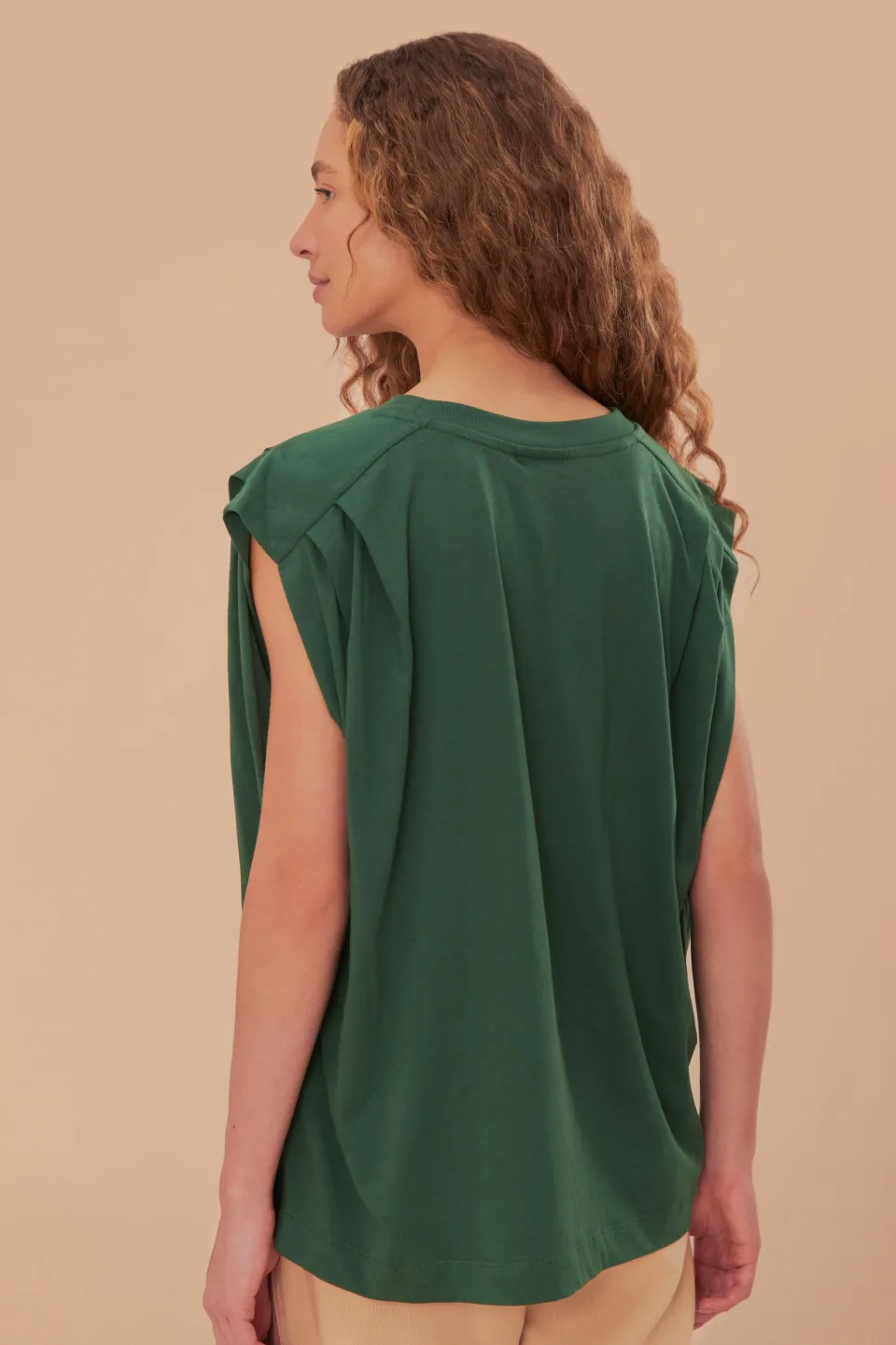 FARM Rio Green Nature Lovers Pleat Organic Cotton T-Shirt New