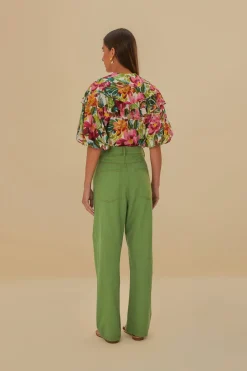 FARM Rio Green Pleat Pants Hot