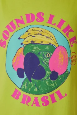 FARM Rio Green Sounds Like Brasil Organic Cotton T-Shirt Clearance