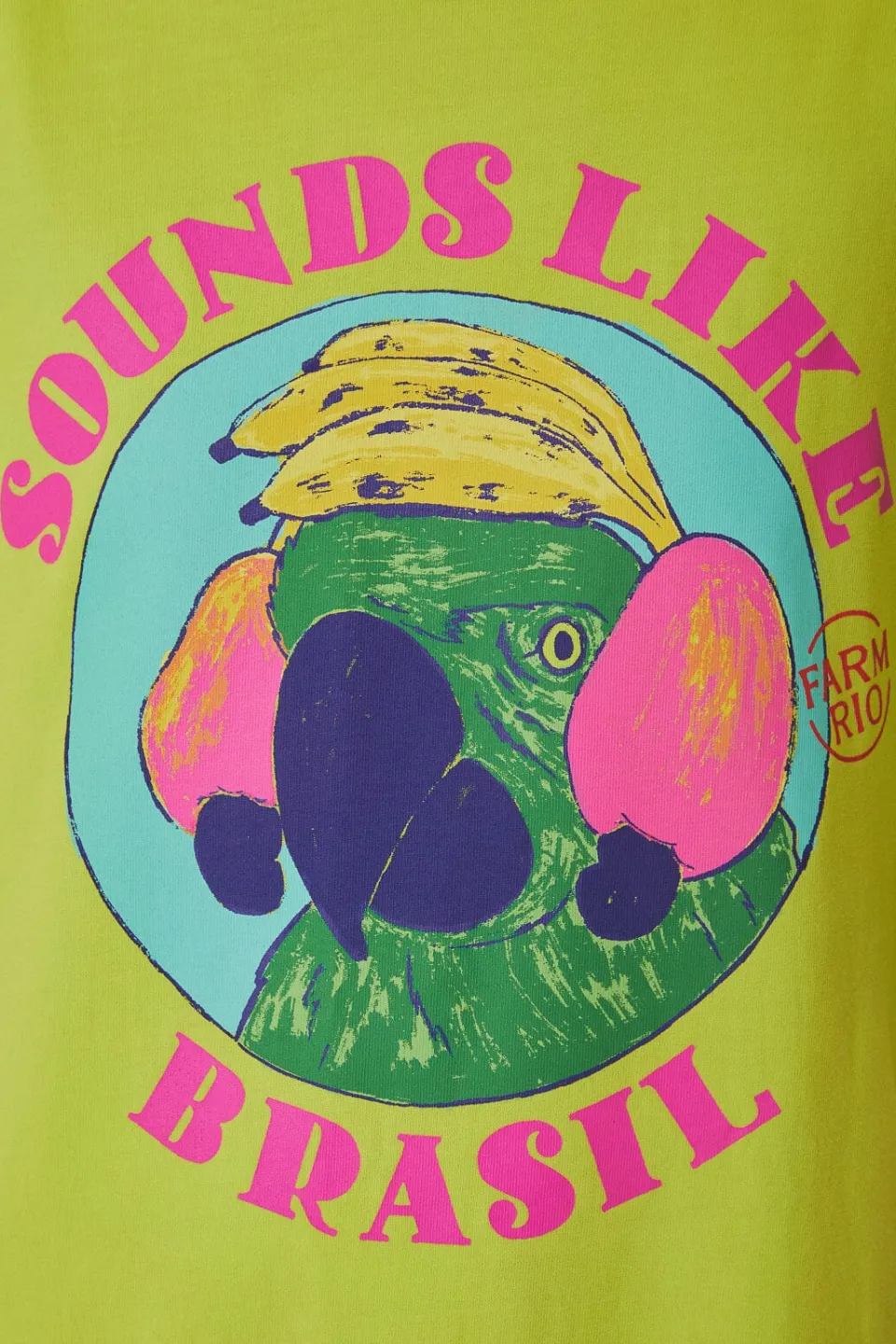 FARM Rio Green Sounds Like Brasil Organic Cotton T-Shirt Clearance