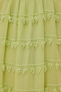 FARM Rio Green Trimmed Maxi Dress Outlet