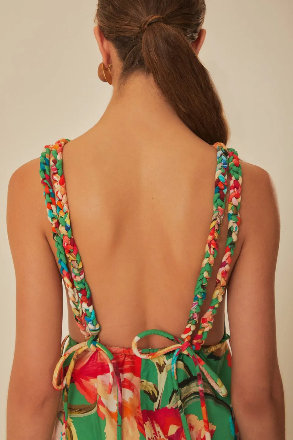 FARM Rio Green Tropicart Sleeveless Midi Dress New
