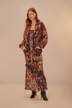 FARM Rio Hearts Ikat Knit Blazer